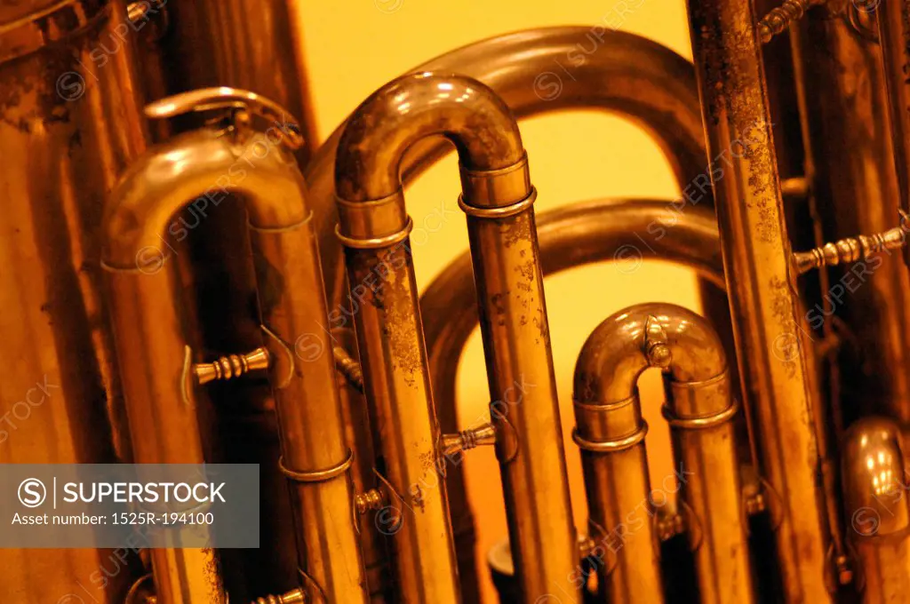 Cross section of brass musical instrument.