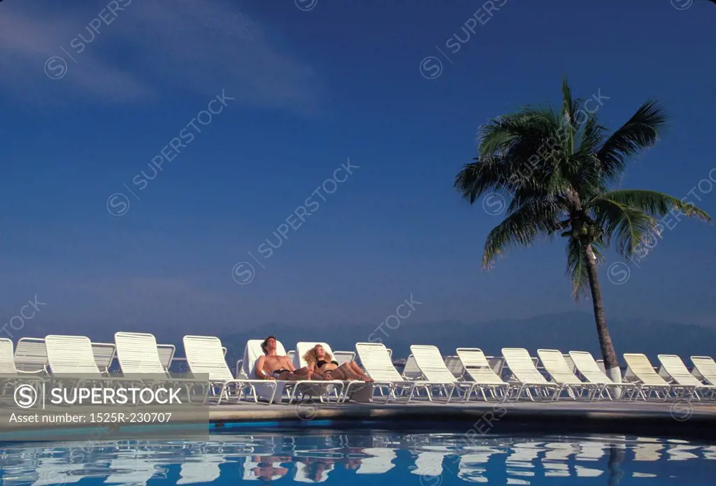 Relaxing by the Pool