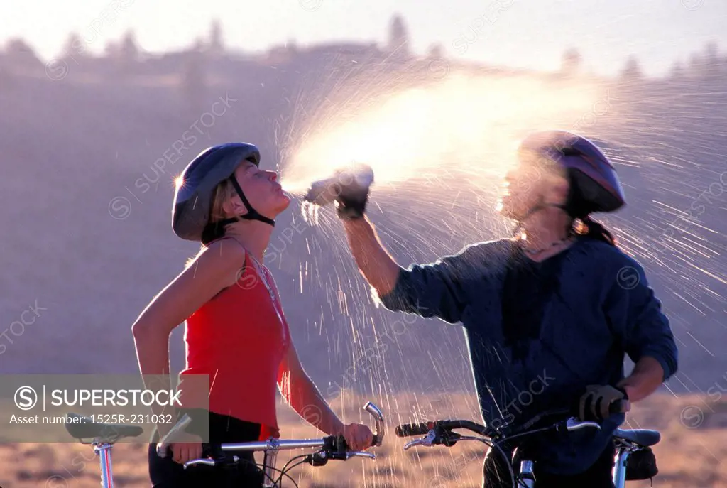 Couple Biking and Playing Around