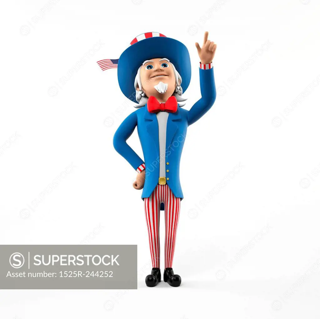 3d rendered illustration of an uncle sam