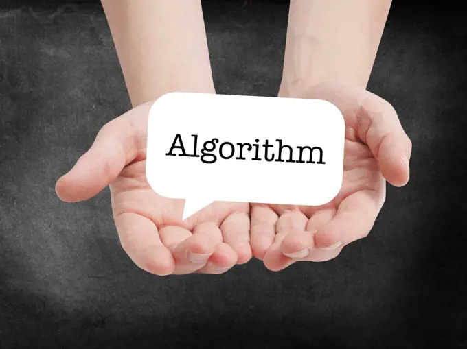 Algorithm written on a speechbubble