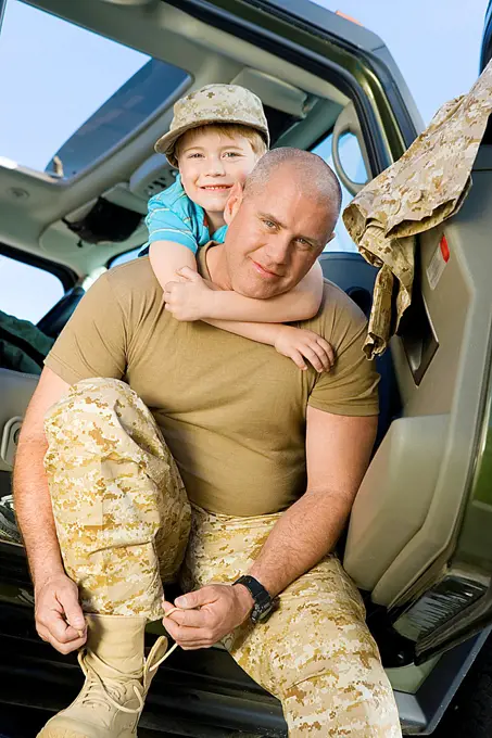 Military Dad Preparing to Ship Out