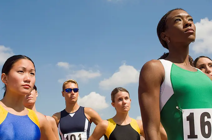 Group of female track athletes