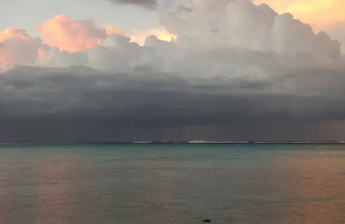 Panoramic view of the ocean, Moorea, Tahiti, French Polynesia, South Pacific