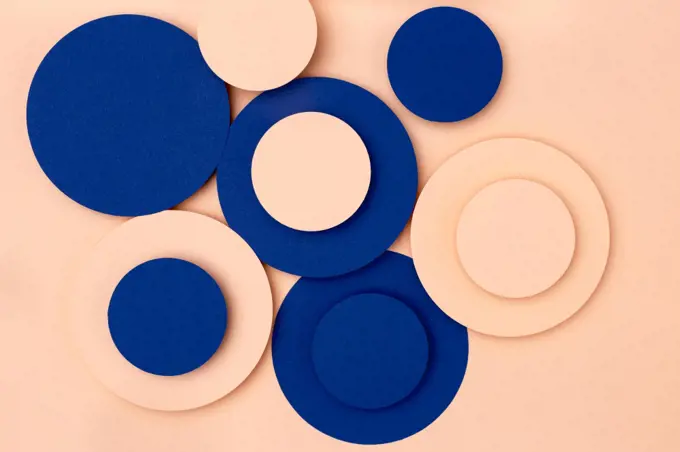 blue peach paper circles background. High resolution photo. blue peach paper circles background. High quality photo