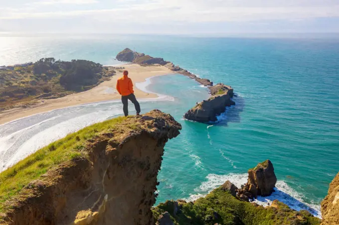 Hiking and tramping in New Zealand. Travel and adventure concept