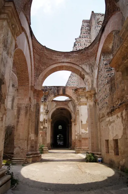 Roofless cathedral in Antigua Guatemala                     