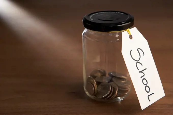 Coins in a jam jar