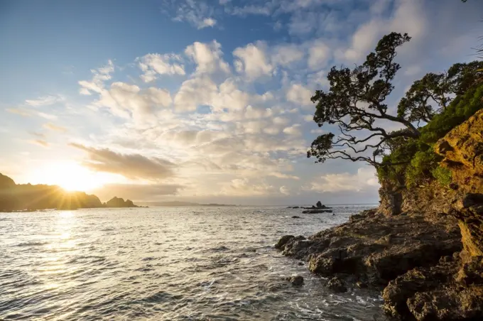 Beautiful landscapes it the Ocean Beach, New Zealand. Inspiring natural and travel background