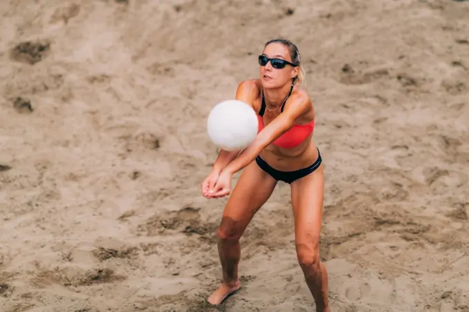 Female Beach Volleyball Player