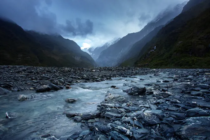 beautiful scenic of franz josef glacier national park southland new zealand most popular traveling destination