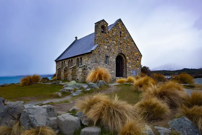 church of good shepherd  important landmark and traveling destination near lake tekapo south island new zealand