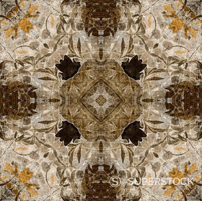 art nouveau colorful ornamental vintage pattern in brown