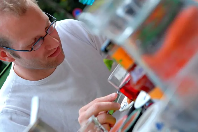 Man eating barbeque