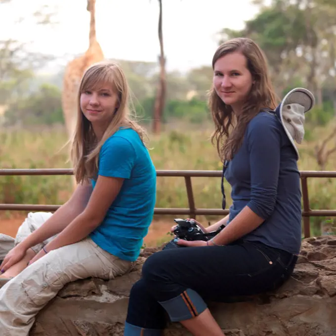 Caucasian teenagers in Kenya Africa