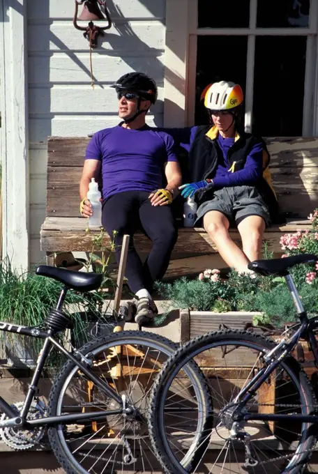 People Resting After a Bike Ride