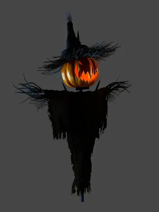 3d rendered illustration of a scary halloween scarecrow