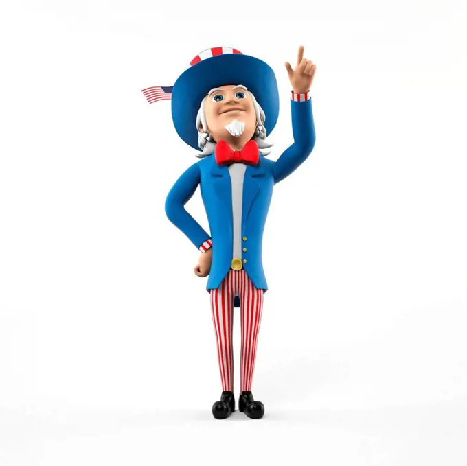 3d rendered illustration of an uncle sam