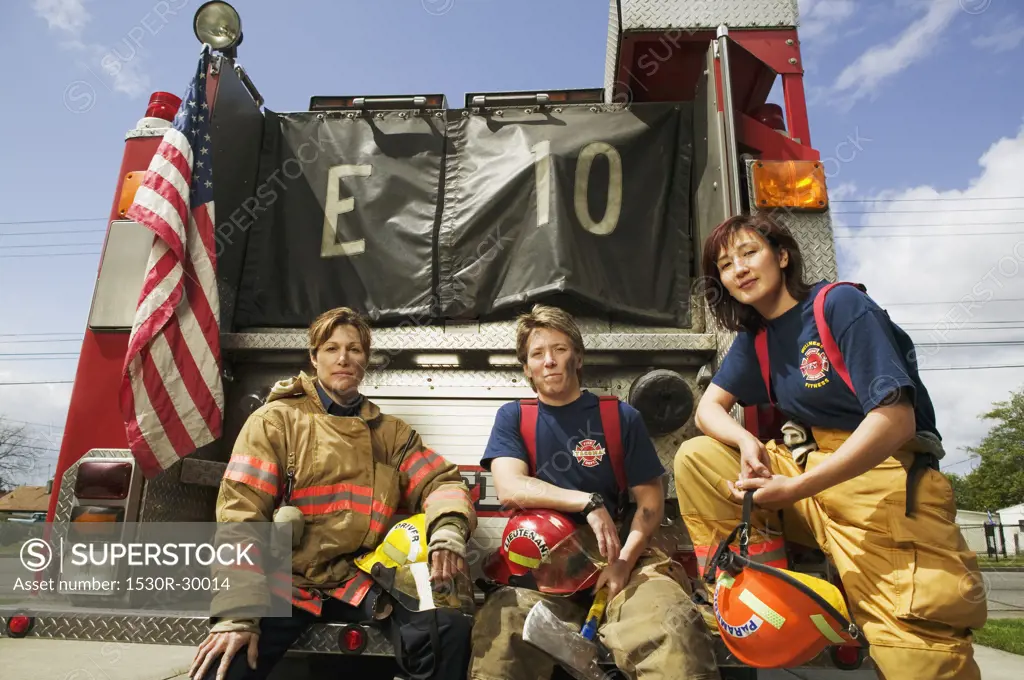 A group of female firefighters