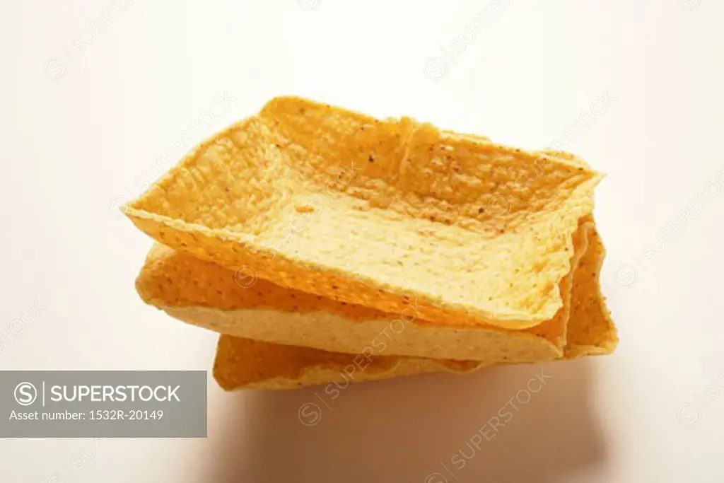 Square taco shells, in a pile