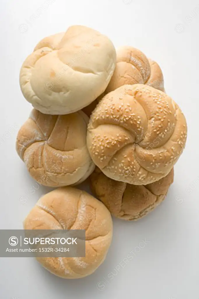 Various types of bread rolls