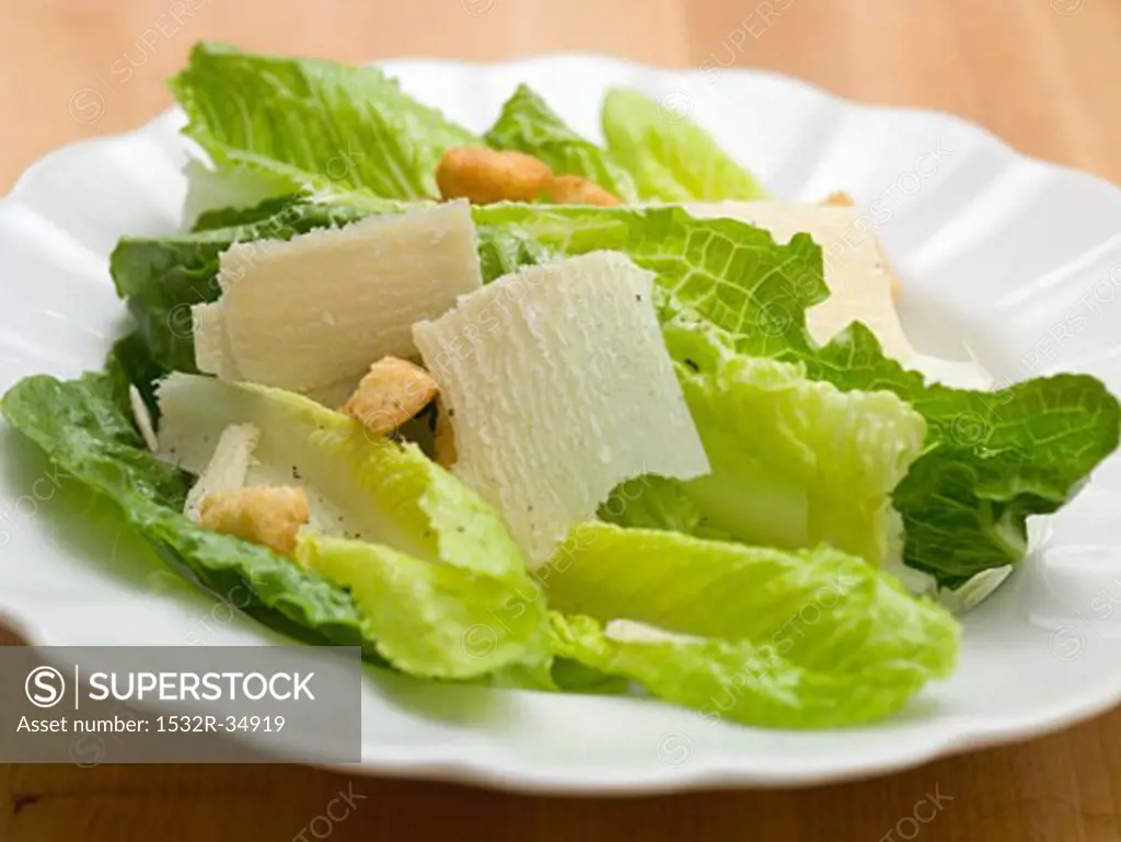 Caesar salad with Parmesan and croutons