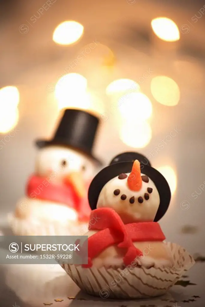 A marzipan snowman for Christmas