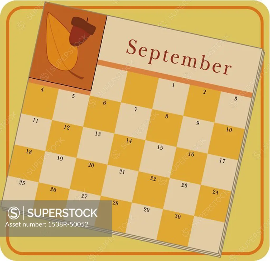 A calendar showing the month of September
