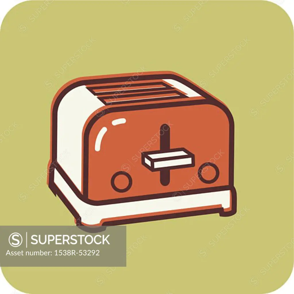 Illustration of an orange retro toaster