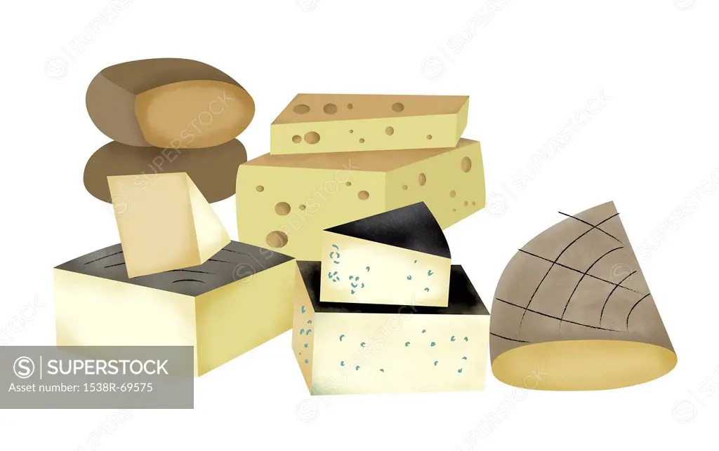 A group of various types of cheese