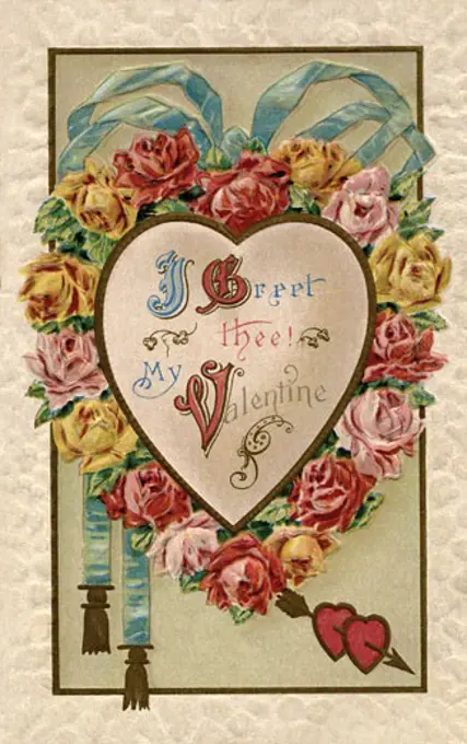 I Greet Thee Valentine postcard