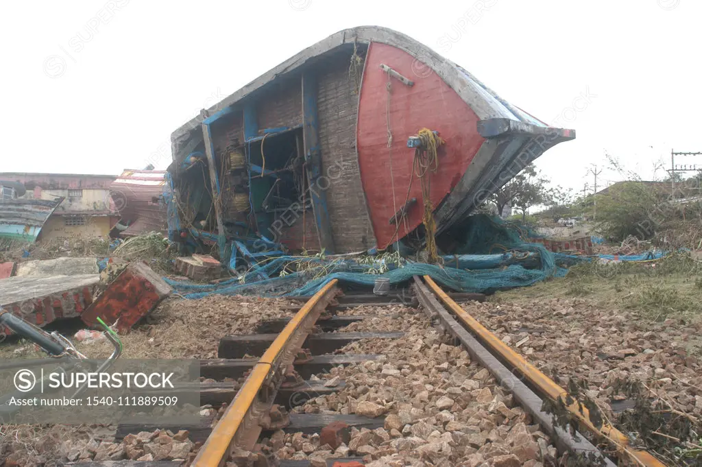 Damage , Natural Disaster Tsunami Earthquake on Sea Floor , Nagapattinum , Velankanni , Tamil Nadu , Indian Ocean , India - 27 December 2004