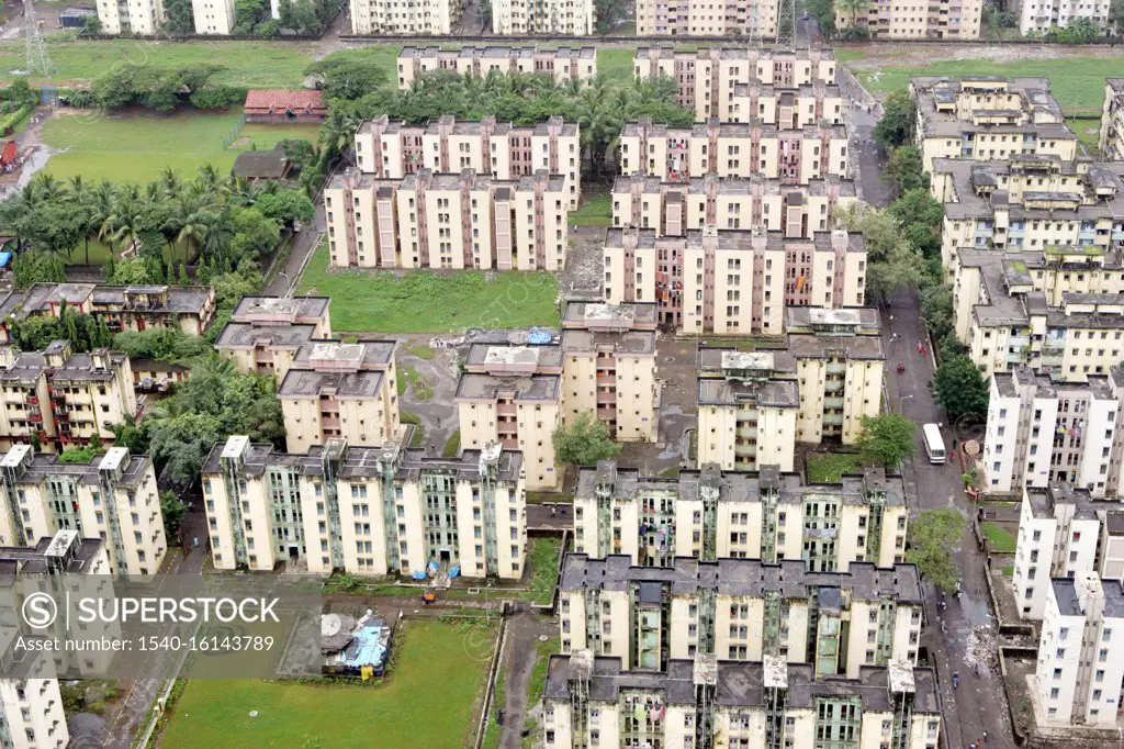 An aerial view of central government staff colony at Antop Hill in central part of Bombay Mumbai ; Maharashtra ; India