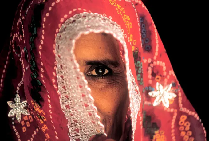 Portrait of a old Rajasthani woman