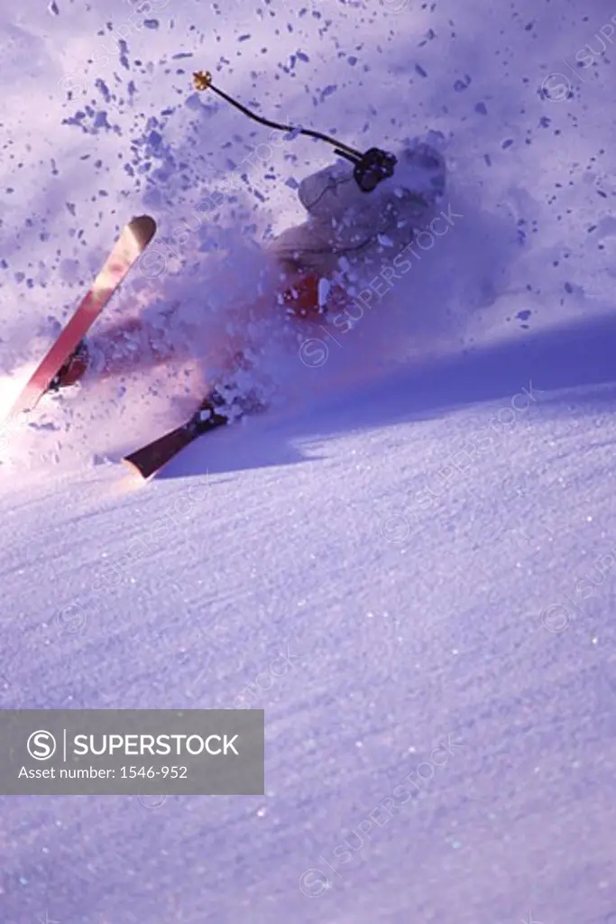 Man skiing, Brighton, Utah, USA