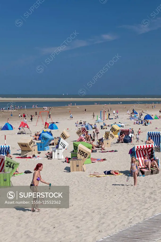 Beach at island Langeoog, East Frisian island, Lower Saxony, Germany,