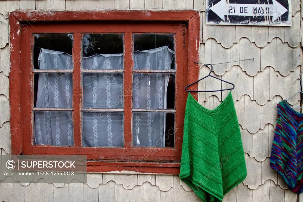 Wooden window, Curaco, Chiloe, Chile