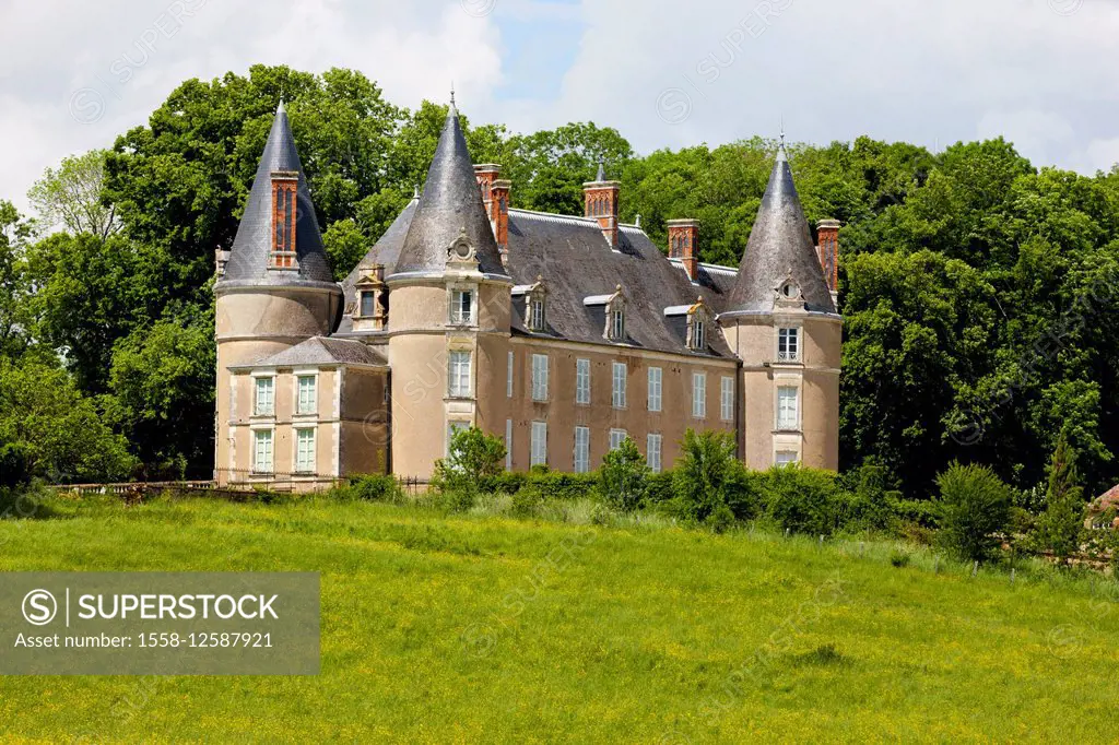 Castle with four towers, France