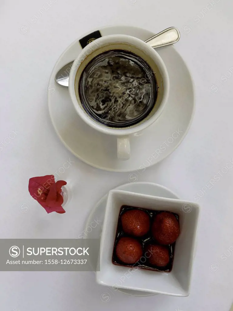 coffee and strawberries