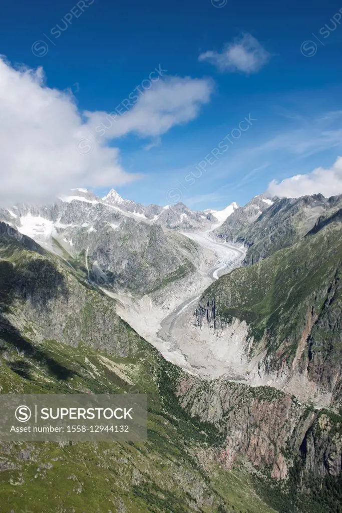 Fiesch, Fieschergletscher (Fiescher Glacier), Finsteraarhorn, Switzerland, Valais