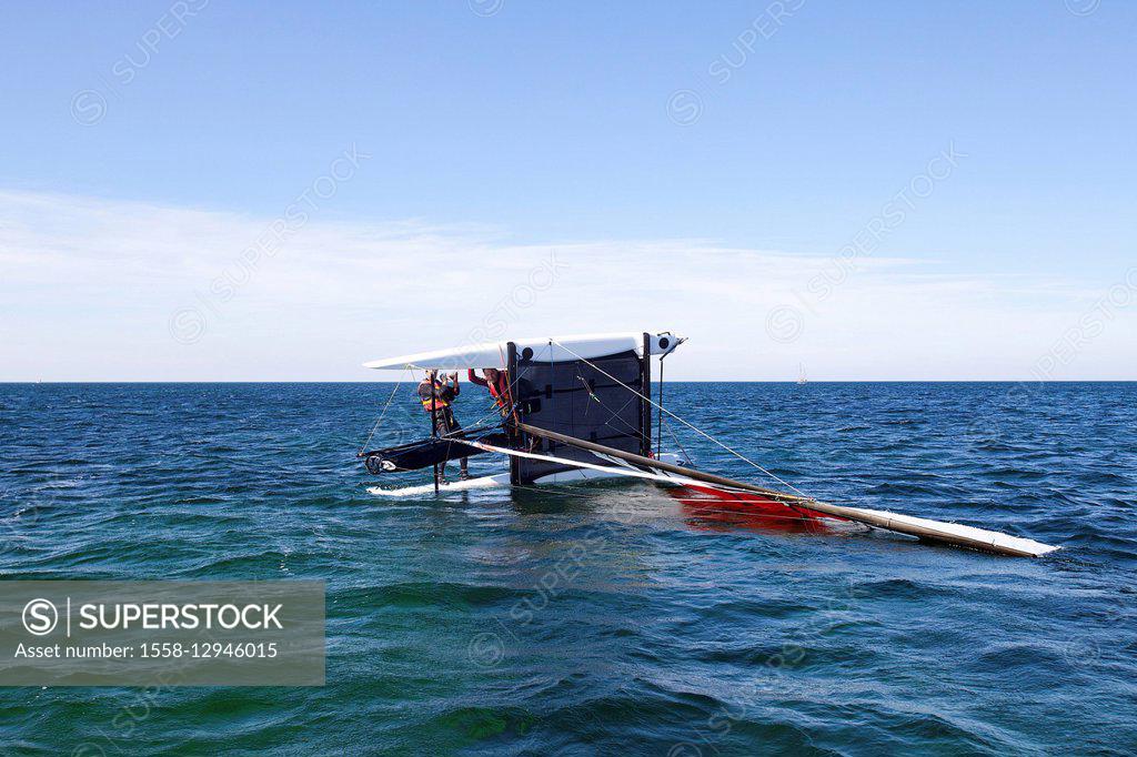 capsizing a catamaran