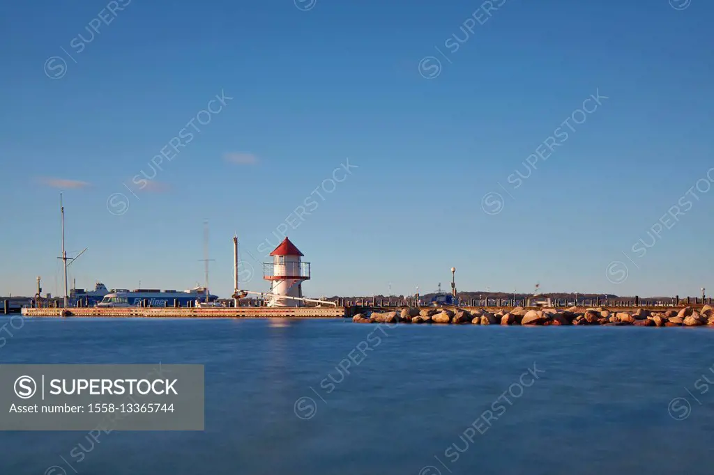 Germany, Schleswig - Holstein, Kiel, yacht harbour Mönkeberg, active lighthouse in 'Neukirchen' until 1969, today the office of the harbour master.