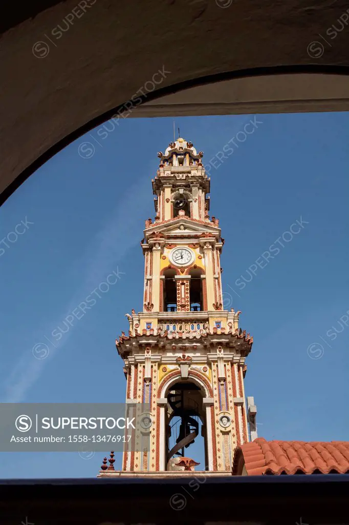 Simi, bell tower of Moni Panormitis