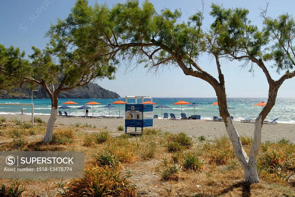 On the beach of Plakias, Rethimnon district, Crete, south coast, Greece