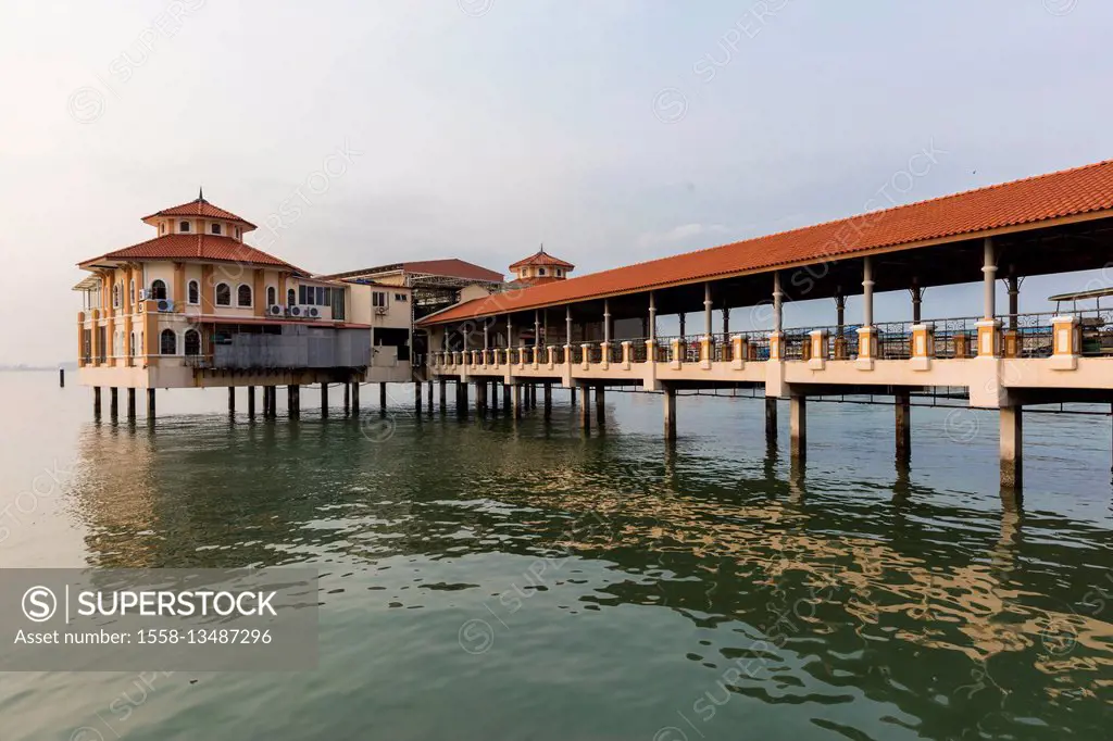 Pier Jeti Jalan Gereia, Georgetown, Penang, Malaysia, Church Street pier, British architecture, sunrise