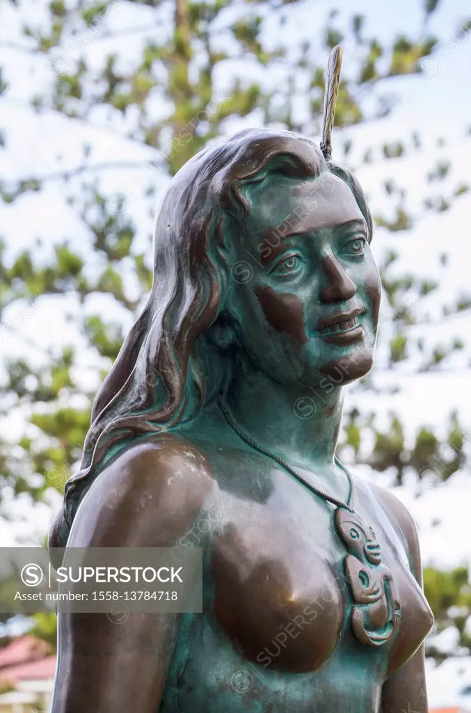 New Zealand, North Island, Hawkes Bay, Napier, waterfront, Pania of the Reef sculpture