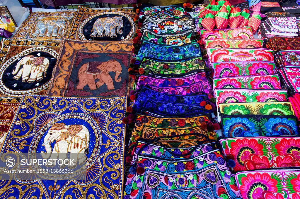 Thailand, Chiang Mai, Walking Street Sunday Market, Cushion Covers