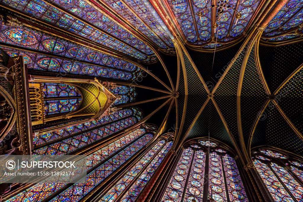 Sainte Chapelle, Paris Stained Glass Windows, Upper Chapel, Paris, France