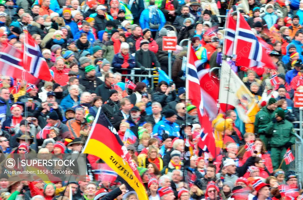 Winter sports, biathlon, world cup, Ruhpolding, spectator's stand, fans,