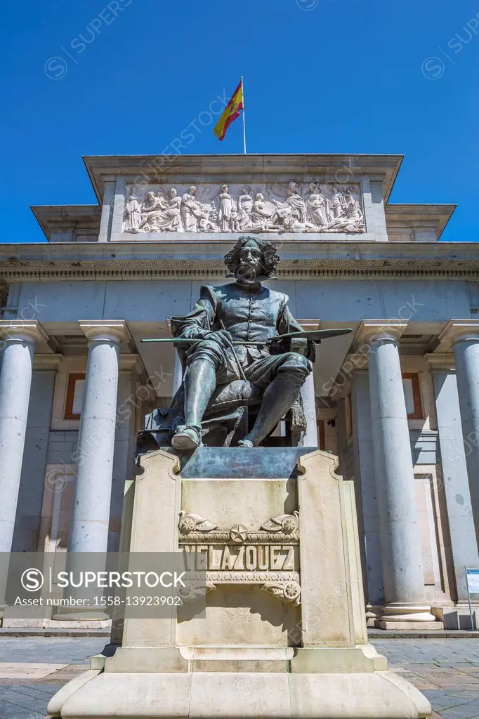 Spain, Madrid City, El Prado Museum, Velazquez Monument